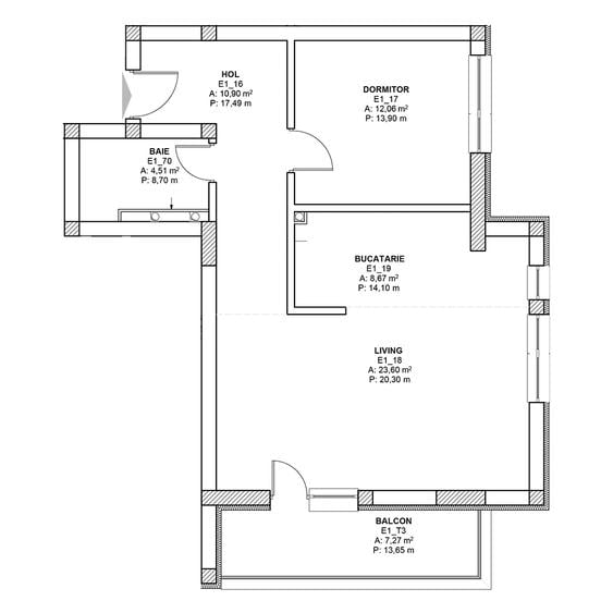 Apartament cu 2 camere decomandat în Pipera