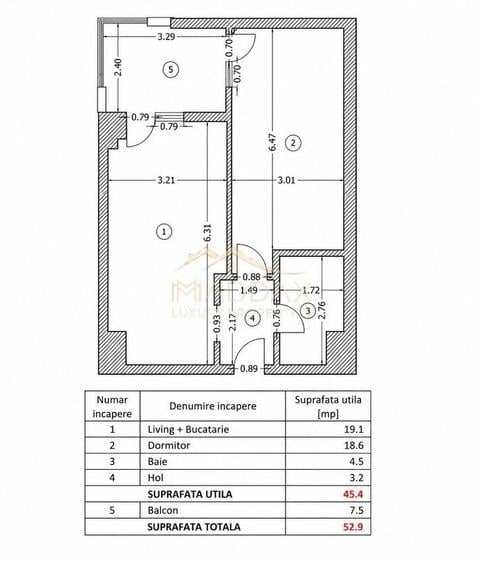 Apartament cu 2 camere decomandat, mobilat în Central