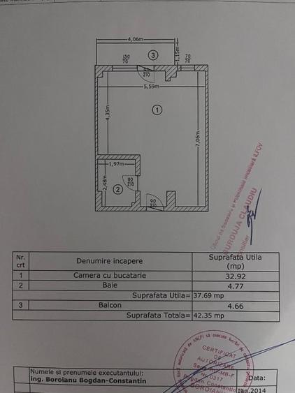 Garsonieră decomandată, mobilată în Roșu