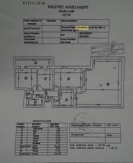Apartament cu 3 camere decomandat în Cățelu
