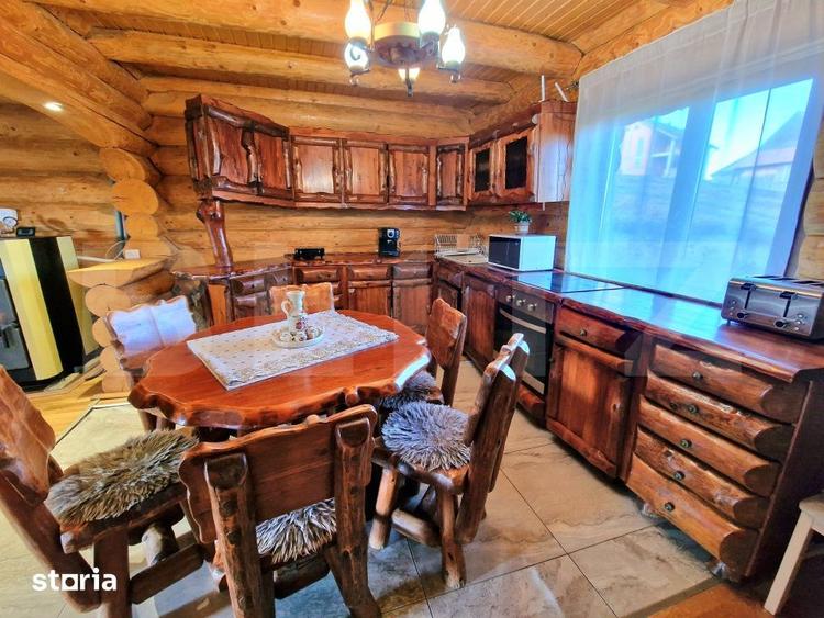Cabana din lemn rotund, 140 mp utili, 1000mp teren zona turistica - 11