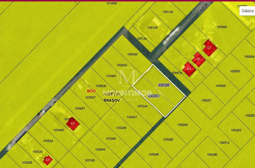 Teren Construcții intravilan de 1031 mp, în Bod