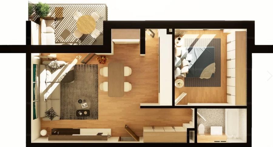 Apartament cu 2 camere în Între Lacuri
