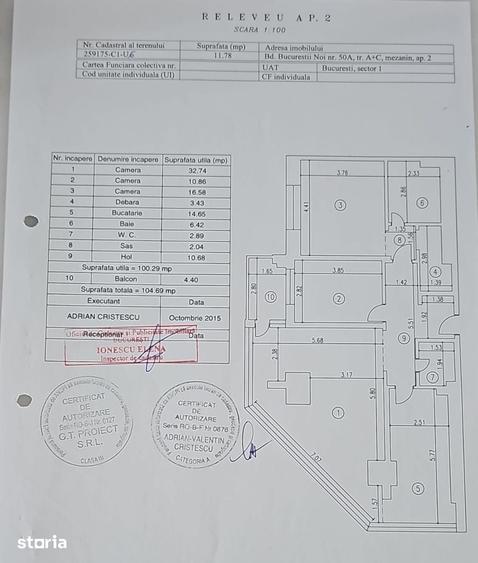 Apartament cu 3 camere decomandat în Pajura