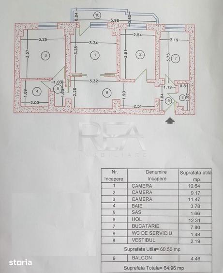 Apartament cu 3 camere decomandat, mobilat în Rahova