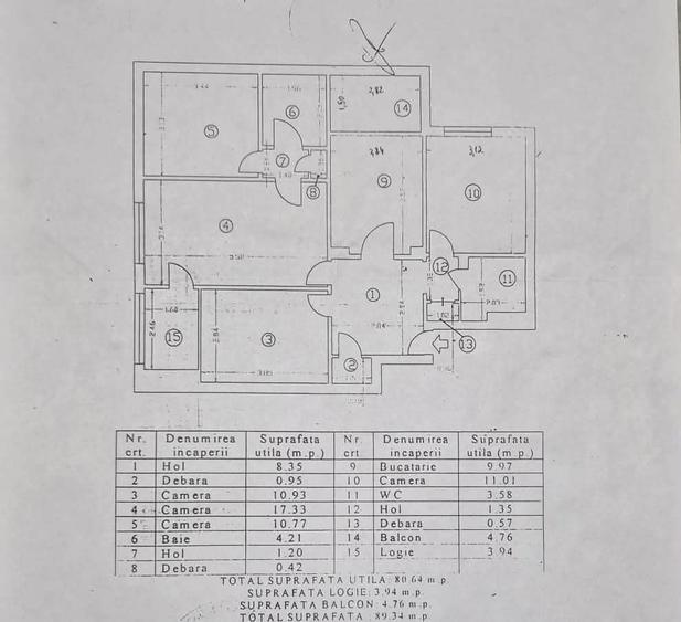 Apartament cu 4 camere semidecomandat în Militari