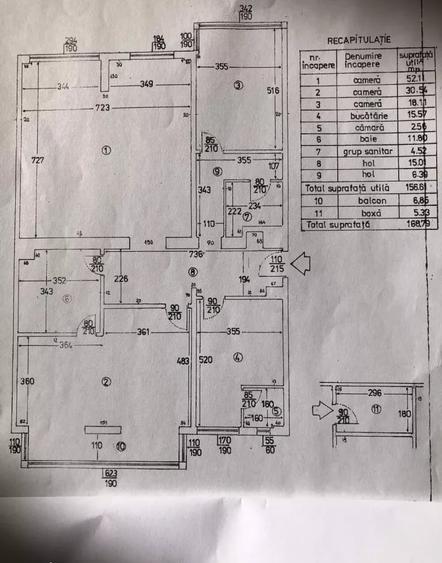 Apartament cu 3 camere, mobilat în Plevnei