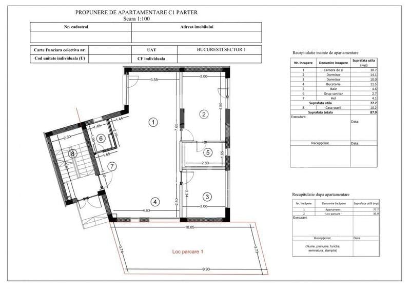 Apartament cu 3 camere decomandat, mobilat în Herăstrău