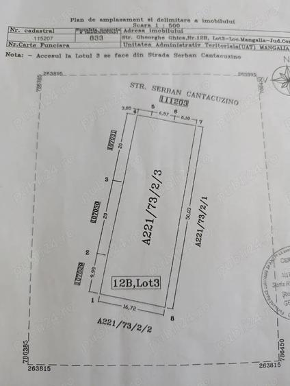 Teren de 833 mp, în Central