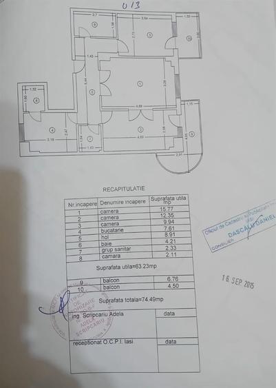 Apartament cu 3 camere decomandat în Gară