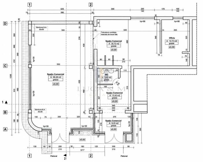 Spațiu comercial, de 170 mp, în Central