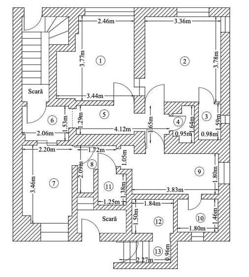 Apartament cu 3 camere în Tineretului