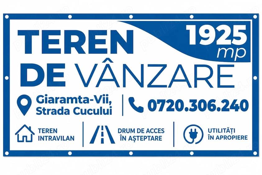 Teren de 1925 mp, în Giarmata