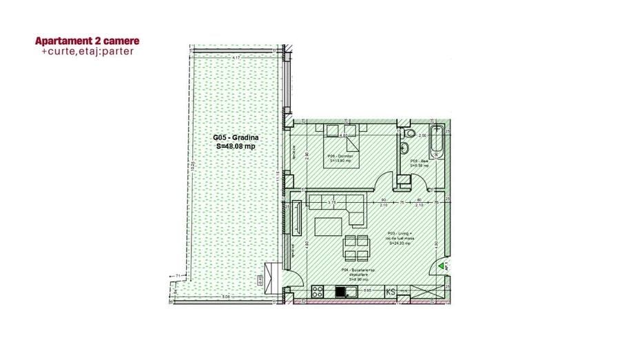 Apartament cu 2 camere și curte proprie de 48 m², în Mangalia, BLOC NOU 2026 - 2