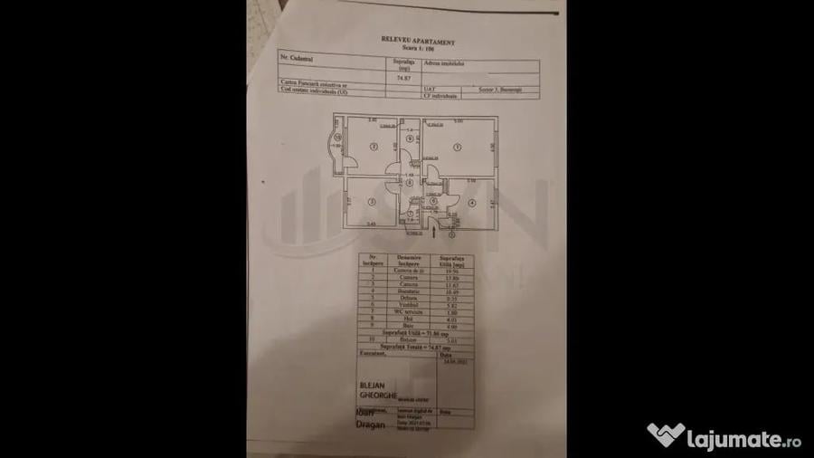 Apartament cu 3 camere decomandat în Nerva Traian