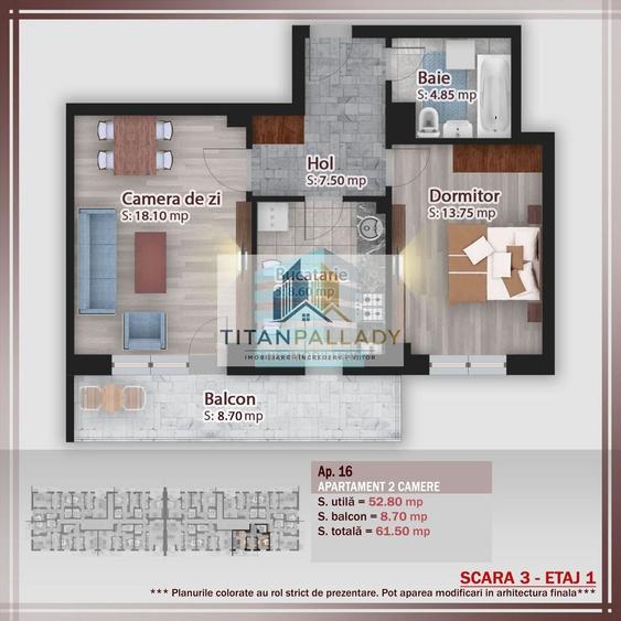 Apartament cu 2 camere decomandat în Theodor Pallady
