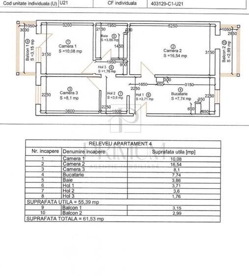 LIPOVEI - 3 CAMERE - 2 BALCOANE - ETAJ 1 - CENTRALA PROPRIE - CLIMA - - 8