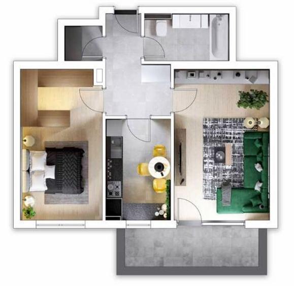 Apartament cu 2 camere decomandat în Astra