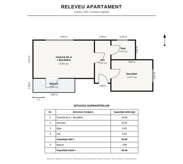 2 camere | Etaj 1 | Bragadiru Gloriei | 40,58 mp + balcon | Parcare - 3