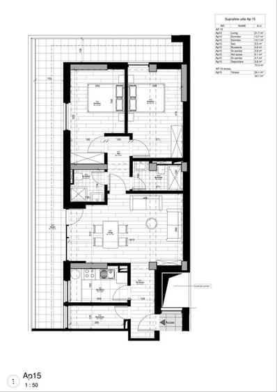 Apartament cu 3 camere în Central