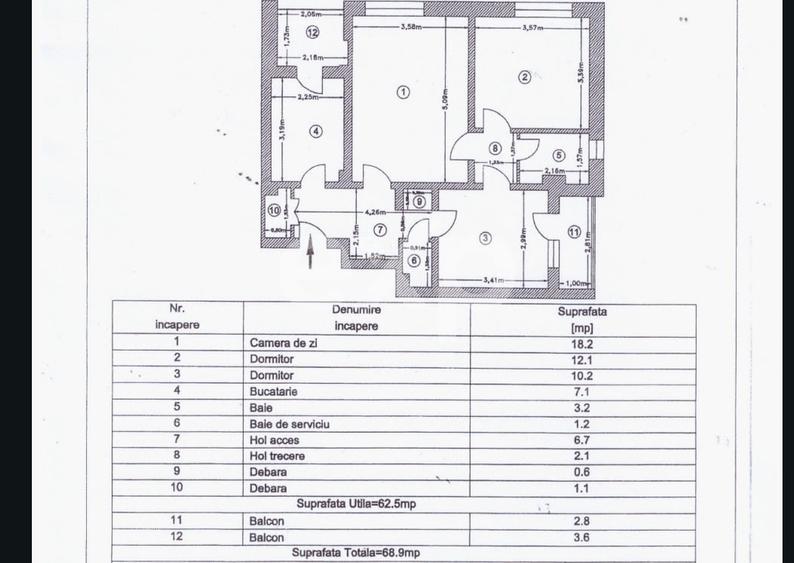 Apartament cu 3 camere semidecomandat, mobilat în Central