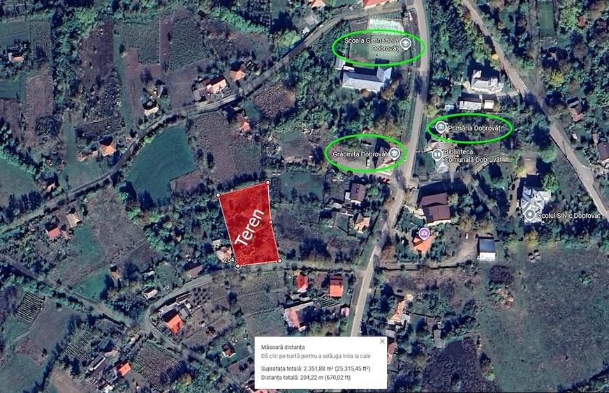 Teren de 2377 mp, în Dobrovăț