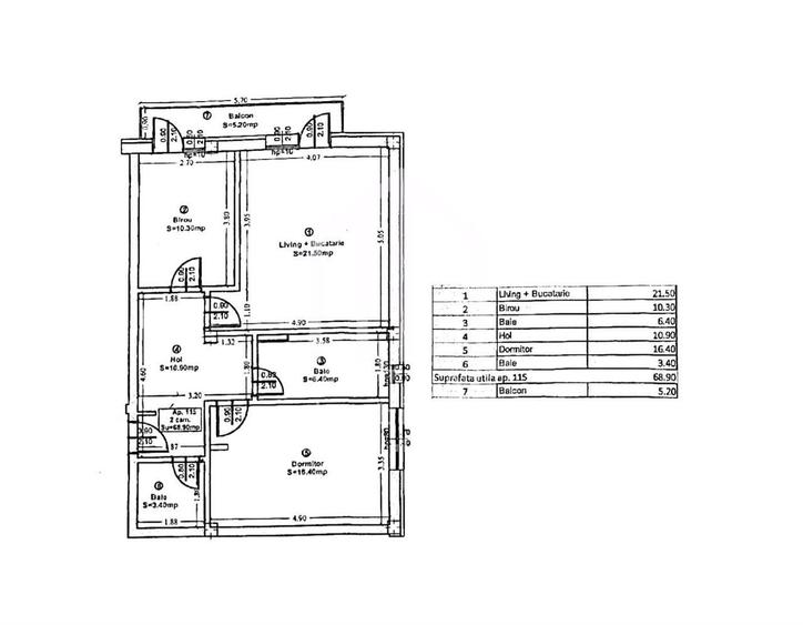Apartament cu 3 camere, 69mp utili+balcon, parcare subterana -Turnisor - 19