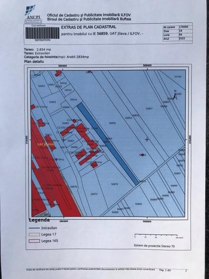 Teren agricol intravilan de 2834 mp, în Jilava