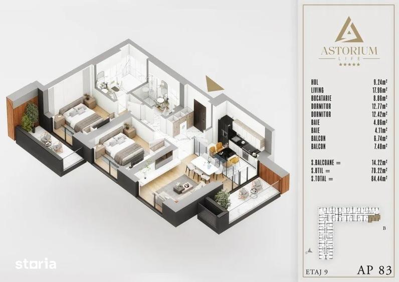 Apartament cu 3 camere în Theodor Pallady