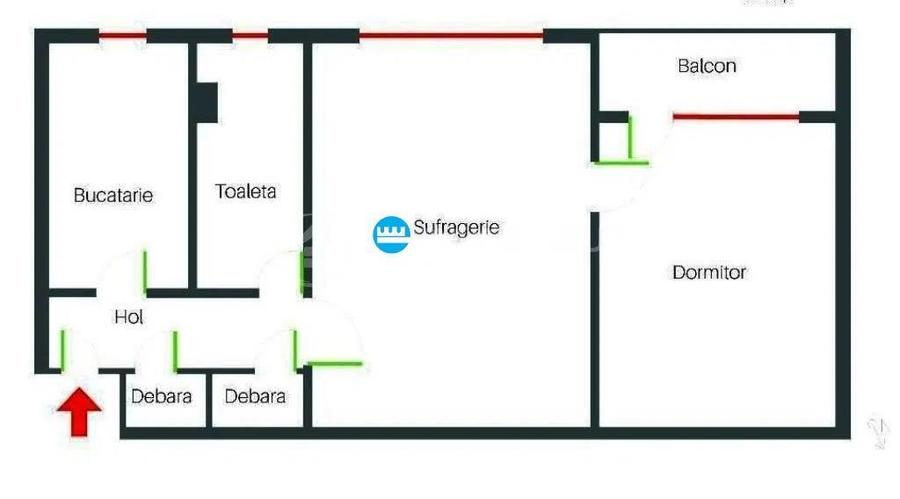 Apartament cu 2 camere, mobilat în Tudor Vladimirescu