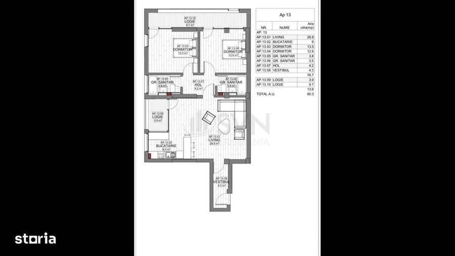 Apartament cu 3 camere semidecomandat în Ștefan cel Mare