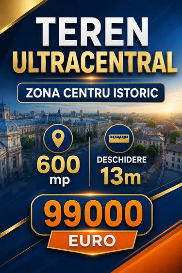 Teren Construcții intravilan de 600 mp, în Ultracentral