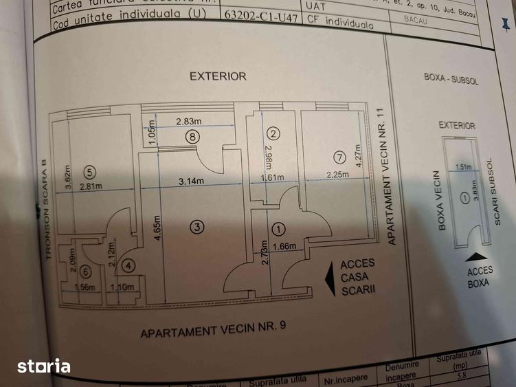 Apartament cu 3 camere semidecomandat în Cornișa