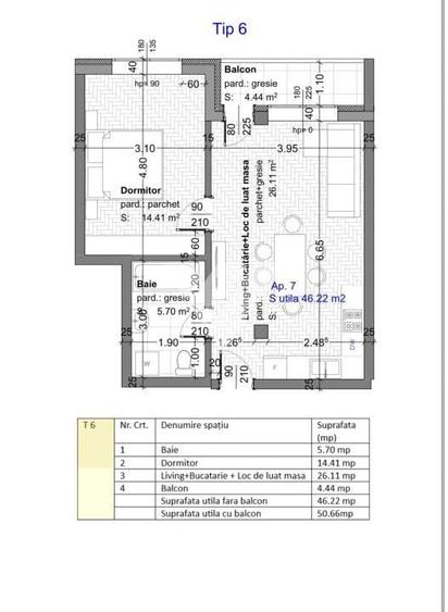 Apartament 2 camere 46 mp Etaj 1 Parcare inclusa ?elimbar Sibiu - 3