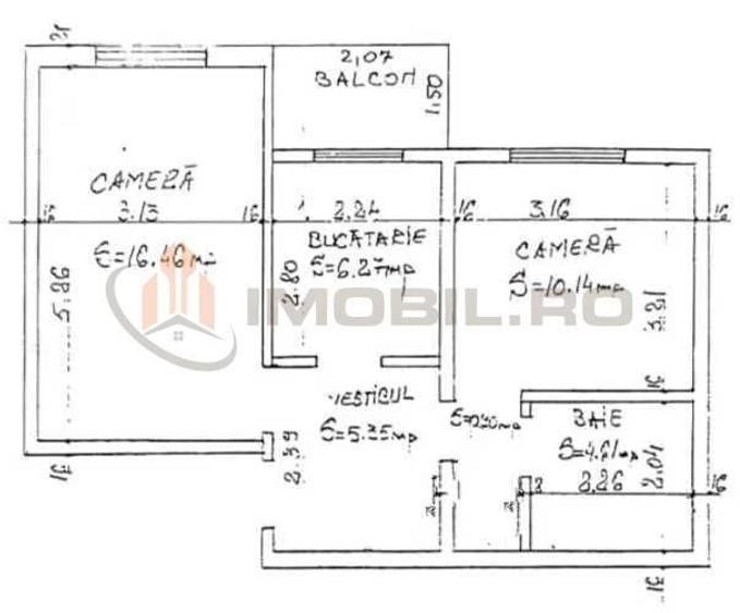 Apartament cu 2 camere decomandat în Ultracentral