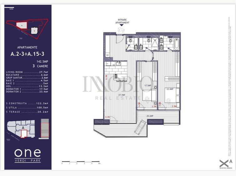 Apartament cu 3 camere decomandat, mobilat în Barbu Văcărescu