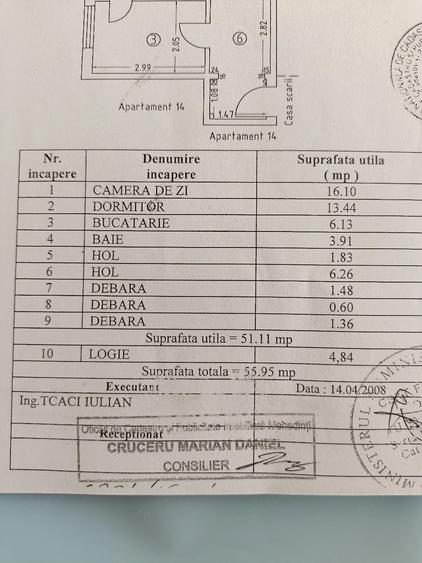 Apartament cu 2 camere nedecomandat în Crihala