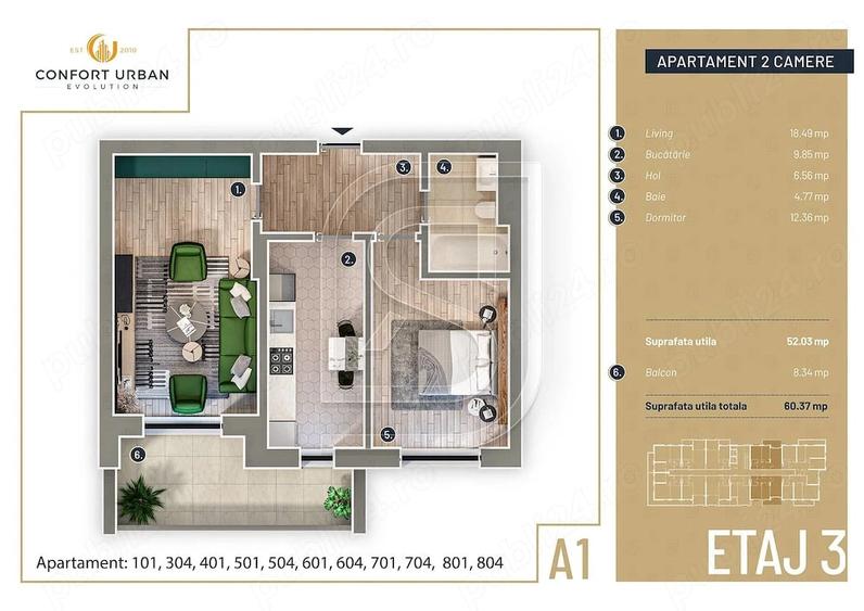 Apartament cu 2 camere decomandat în Sălaj