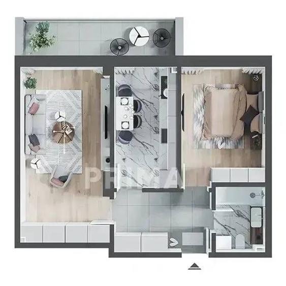 Apartament cu 2 camere în Nufărul