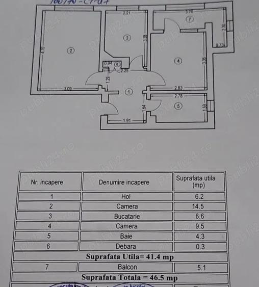 Apartament cu 2 camere decomandat în Nord