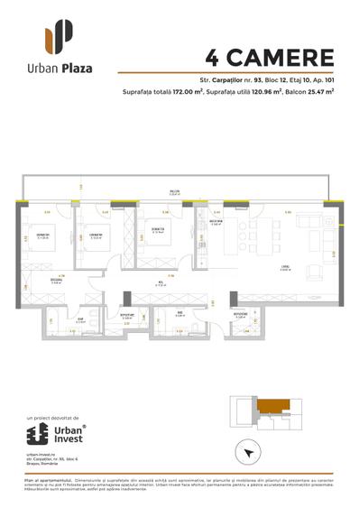 Apartament cu 4 camere semidecomandat în Astra