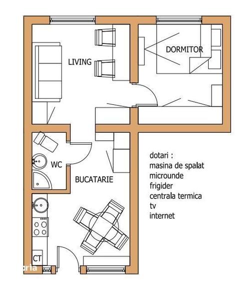 Apartament cu 2 camere în Sud