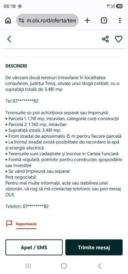 Teren Construcții intravilan de 3781 mp, în Lenauheim