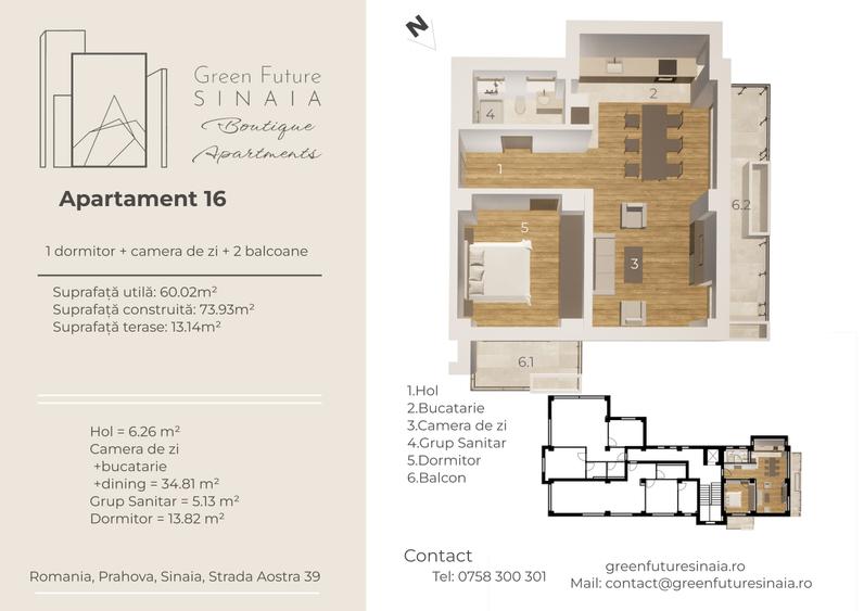 Apartament cu 2 camere semidecomandat în Furnica