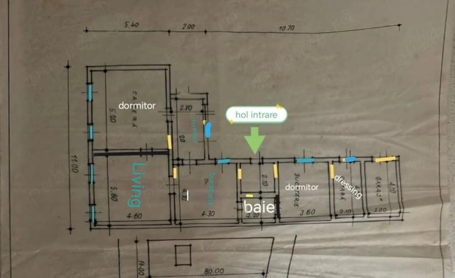 Casă cu 5 camere cu Teren 1103 Mp în Central