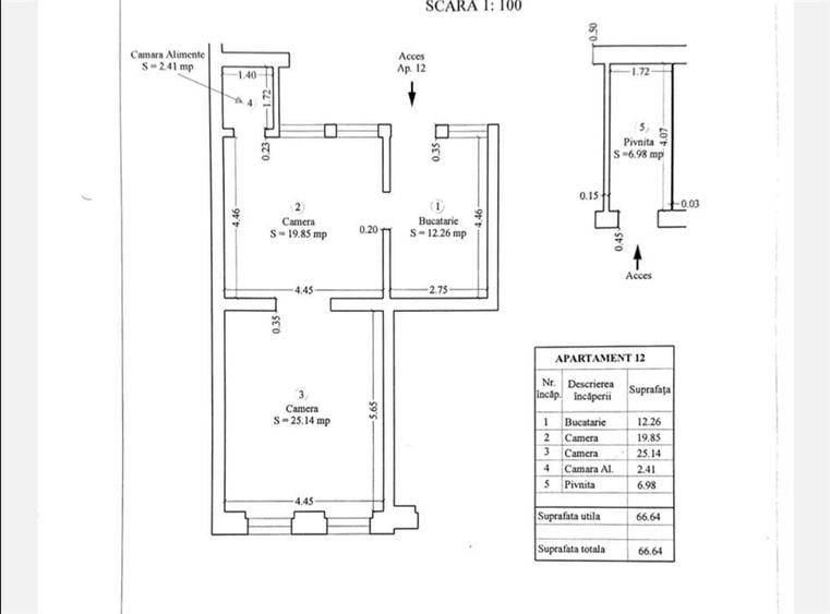 Apartament cu 2 camere decomandat în P-ța Maria