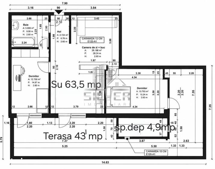 Apartament cu 3 camere în Florești — fotografia 3