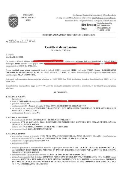 Teren de 500 mp, în Veterani