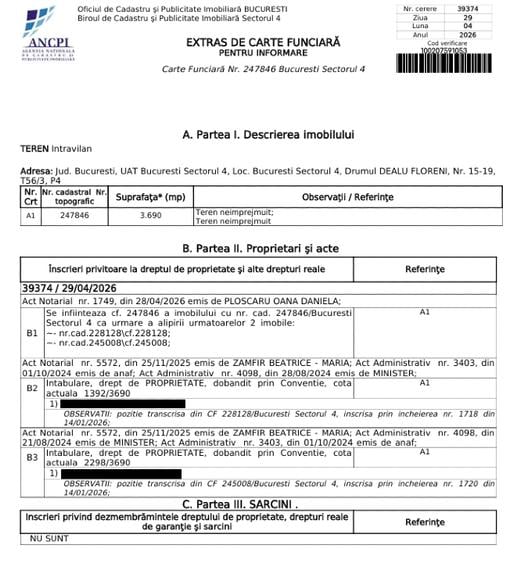 Teren Construcții intravilan de 3690 mp, în Berceni