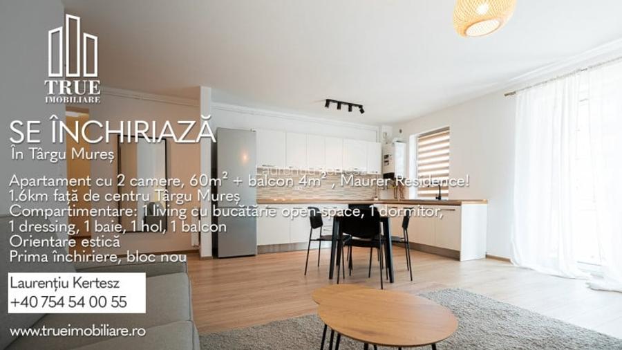 Apartament cu 2 camere, 60m? + 4m? balcon, Maurer Residence!